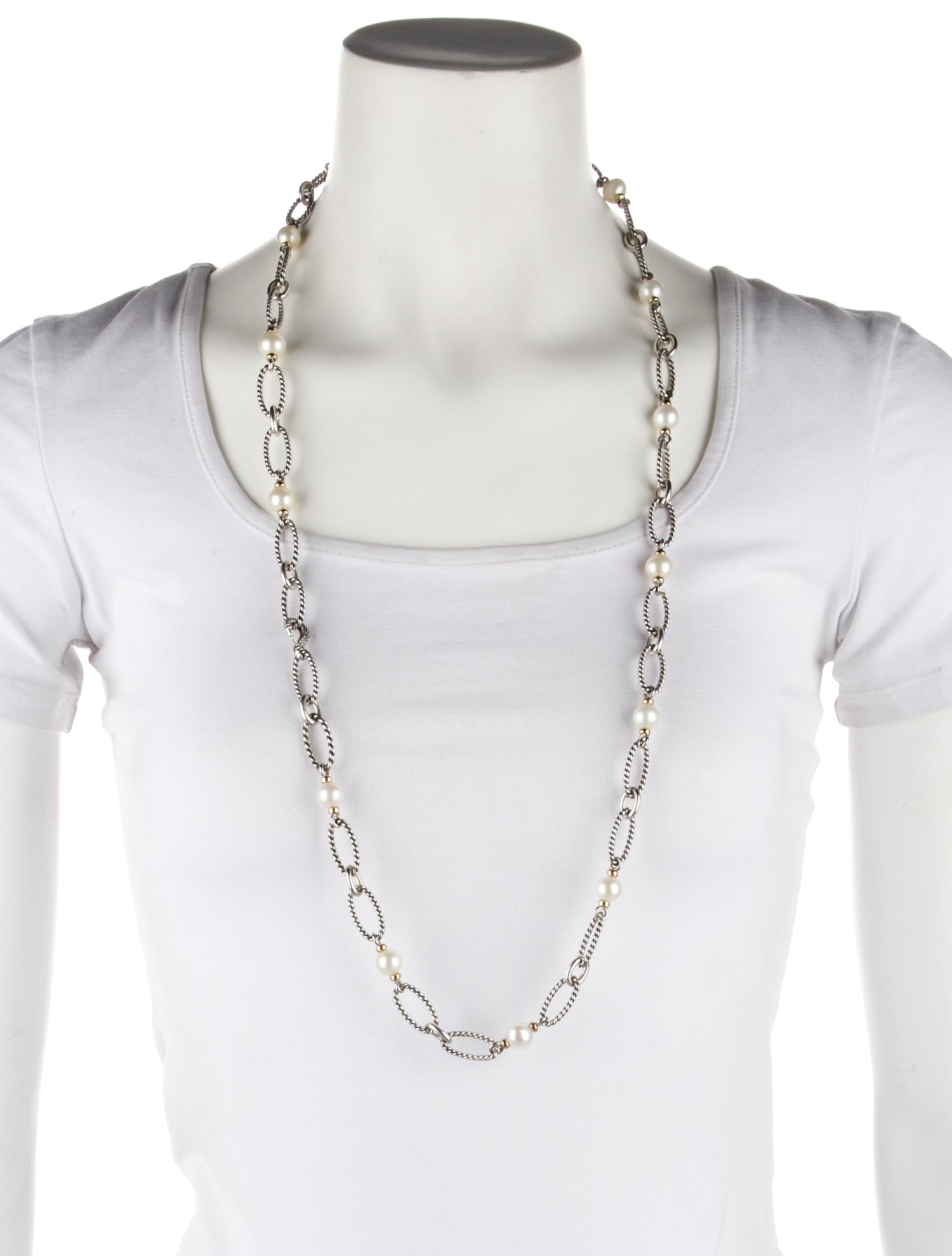 David Yurman Pearl Figaro Station Necklace